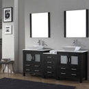 Modern Fittings Dior 78" Double Bath Vanity with Engineered Stone Top and Square Sinks Faucets