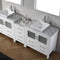 Modern Fittings Dior 78" Double Bath Vanity with Marble Top and Square Sinks Faucets