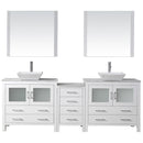 Modern Fittings Dior 78" Double Bath Vanity with Marble Top and Square Sinks Faucets