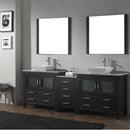 Modern Fittings Dior 78" Double Bath Vanity with Marble Top and Square Sinks Faucets