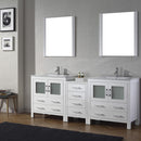 Modern Fittings Dior 82" Double Bath Vanity with Ceramic Top and Integrated Square Sinks Faucets