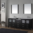 Modern Fittings Dior 82" Double Bath Vanity with Ceramic Top and Integrated Square Sinks Faucets