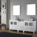 Modern Fittings Dior 82" Double Bath Vanity with Engineered Stone Top and Square Sinks Faucets