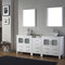 Modern Fittings Dior 82" Double Bath Vanity with Engineered Stone Top and Square Sinks Faucets