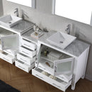 Modern Fittings Dior 82" Double Bath Vanity with Marble Top and Square Sinks Faucets