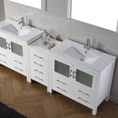 Modern Fittings Dior 90" Double Bath Vanity with Ceramic Top and Integrated Square Sinks Faucets