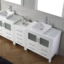 Modern Fittings Dior 90" Double Bath Vanity with Engineered Stone Top and Square Sinks Faucets