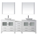 Modern Fittings Dior 90" Double Bath Vanity with Engineered Stone Top and Square Sinks Faucets