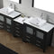 Modern Fittings Dior 90" Double Bath Vanity with Engineered Stone Top and Square Sinks Faucets