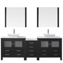 Modern Fittings Dior 90" Double Bath Vanity with Engineered Stone Top and Square Sinks Faucets