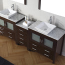 Modern Fittings Dior 90" Double Bath Vanity with Marble Top and Square Sinks Faucets