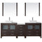 Modern Fittings Dior 90" Double Bath Vanity with Marble Top and Square Sinks Faucets