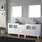 Modern Fittings Dior 90" Double Bath Vanity with Marble Top and Square Sinks Faucets