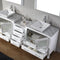 Modern Fittings Dior 90" Double Bath Vanity with Marble Top and Square Sinks Faucets