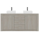 Modern Fittings Tavian 72" Double Bath Vanity with Engineered Stone Top and Square Sinks