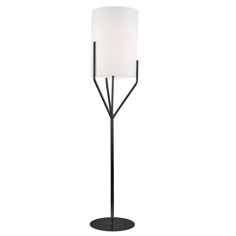 Dainolite 1 Light Incandescent Floor Lamp Matte Black with White Shade KHL-651F-MB