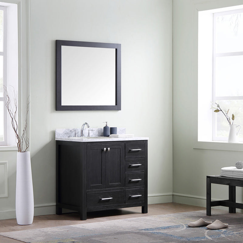 Modern Fittings Caroline Premium 36" Single Bath Vanity with Marble Top and Round Sink