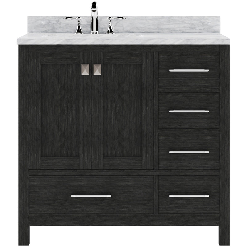 Modern Fittings Caroline Premium 36" Single Bath Vanity in with Marble Top and Square Sink