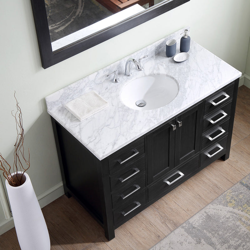 Modern Fittings Caroline Premium 48" Single Bath Vanity with Marble Top and Round Sink