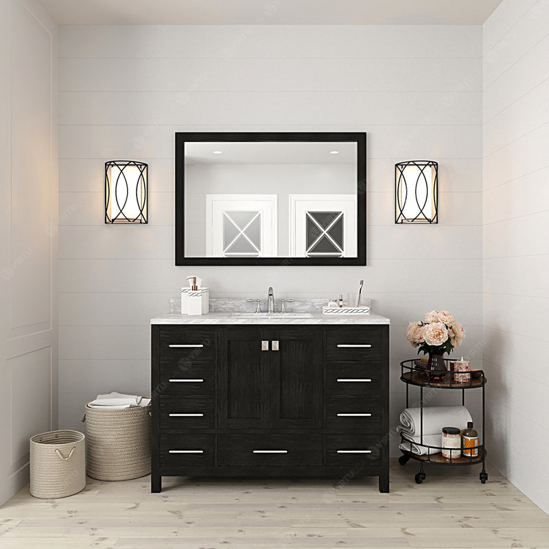 Modern Fittings Caroline Premium 48" Single Bath Vanity with Marble Top and Round Sink