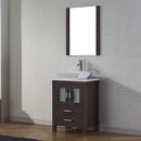 Modern Fittings Dior 24" Single Bath Vanity in White Engineered Stone Top and Square Sink with Matching Mirror