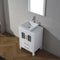 Modern Fittings Dior 24" Single Bath Vanity in White Engineered Stone Top and Square Sink with Matching Mirror