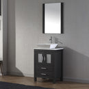 Modern Fittings Dior 24" Single Bath Vanity in White Engineered Stone Top and Square Sink with Matching Mirror