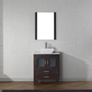 Modern Fittings Dior 24" Single Bath Vanity in White Marble Top and Square Sink with Matching Mirror