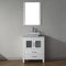 Modern Fittings Dior 24" Single Bath Vanity in White Marble Top and Square Sink with Matching Mirror