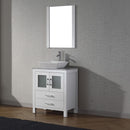 Modern Fittings Dior 24" Single Bath Vanity in White Marble Top and Square Sink with Matching Mirror