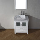 Modern Fittings Dior 24" Single Bath Vanity in White Marble Top and Square Sink with Matching Mirror