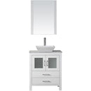 Modern Fittings Dior 24" Single Bath Vanity in White Marble Top and Square Sink with Matching Mirror