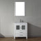 Modern Fittings Dior 28" Single Bath Vanity in White Ceramic Top and Integrated Square Sink with Matching Mirror