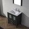 Modern Fittings Dior 28" Single Bath Vanity in White Ceramic Top and Integrated Square Sink with Matching Mirror