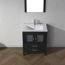 Modern Fittings Dior 28" Single Bath Vanity in White Ceramic Top and Integrated Square Sink with Matching Mirror