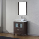 Modern Fittings Dior 28" Single Bath Vanity in White Engineered Stone Top and Square Sink with Matching Mirror