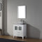 Modern Fittings Dior 28" Single Bath Vanity in White Marble Top and Square Sink with Matching Mirror