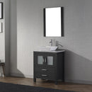 Modern Fittings Dior 28" Single Bath Vanity in White Marble Top and Square Sink with Matching Mirror