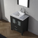 Modern Fittings Dior 28" Single Bath Vanity in White Marble Top and Square Sink with Matching Mirror