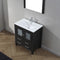 Modern Fittings Dior 30" Single Bath Vanity in White Ceramic Top and Integrated Square Sink with Matching Mirror