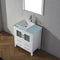 Modern Fittings Dior 30" Single Bath Vanity in Green Glass Top and Square Sink with Matching Mirror