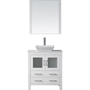 Modern Fittings Dior 30" Single Bath Vanity in White Engineered Stone Top and Square Sink with Matching Mirror