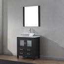 Modern Fittings Dior 30" Single Bath Vanity in White Engineered Stone Top and Square Sink with Matching Mirror