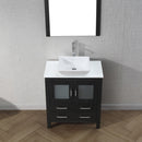 Modern Fittings Dior 30" Single Bath Vanity in White Engineered Stone Top and Square Sink with Matching Mirror