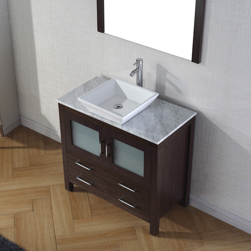 Modern Fittings Dior 30" Single Bath Vanity with Marble Top and Square Sink Faucet