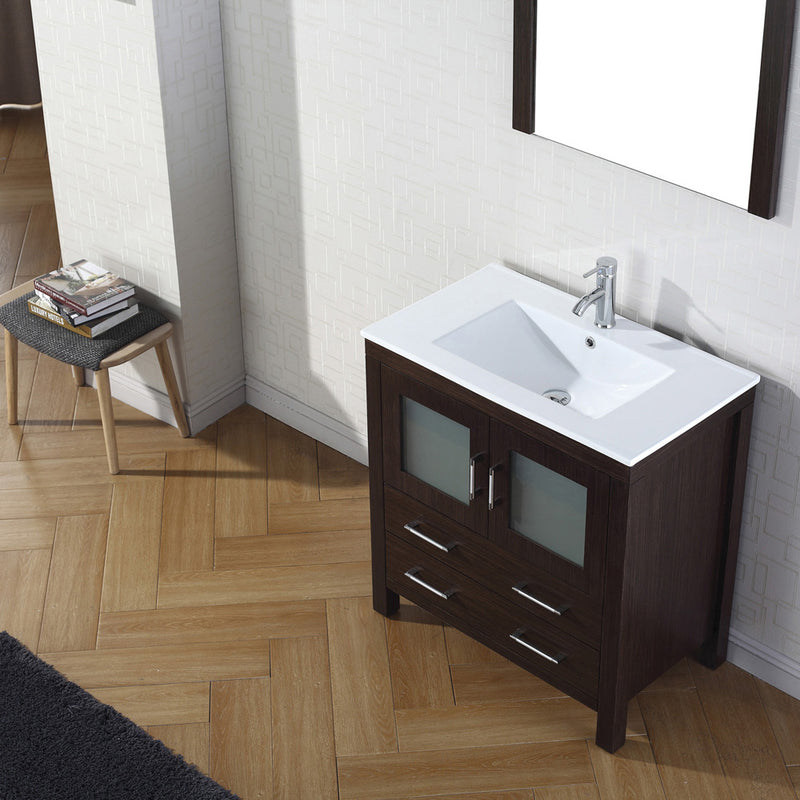 Modern Fittings Dior 32" Single Bath Vanity with Ceramic Top and Integrated Square Sink Faucet