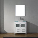 Modern Fittings Dior 32" Single Bath Vanity with Glass Top and Square Sink Faucet