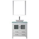 Modern Fittings Dior 32" Single Bath Vanity with Glass Top and Square Sink Faucet