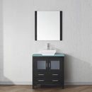 Modern Fittings Dior 32" Single Bath Vanity with Glass Top and Square Sink Faucet