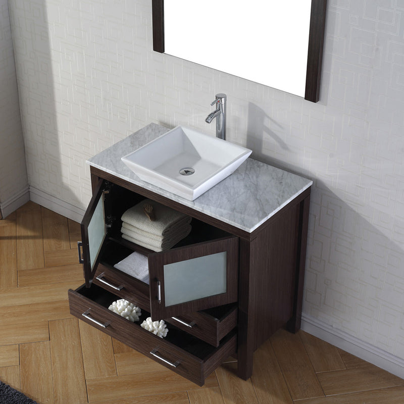 Modern Fittings Dior 32" Single Bath Vanity with Marble Top and Square Sink Faucet